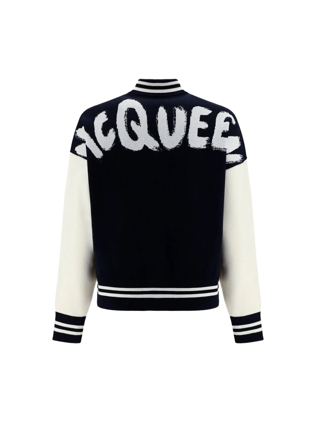 Alexander McQueen Zip-Up College Bomber Jacket