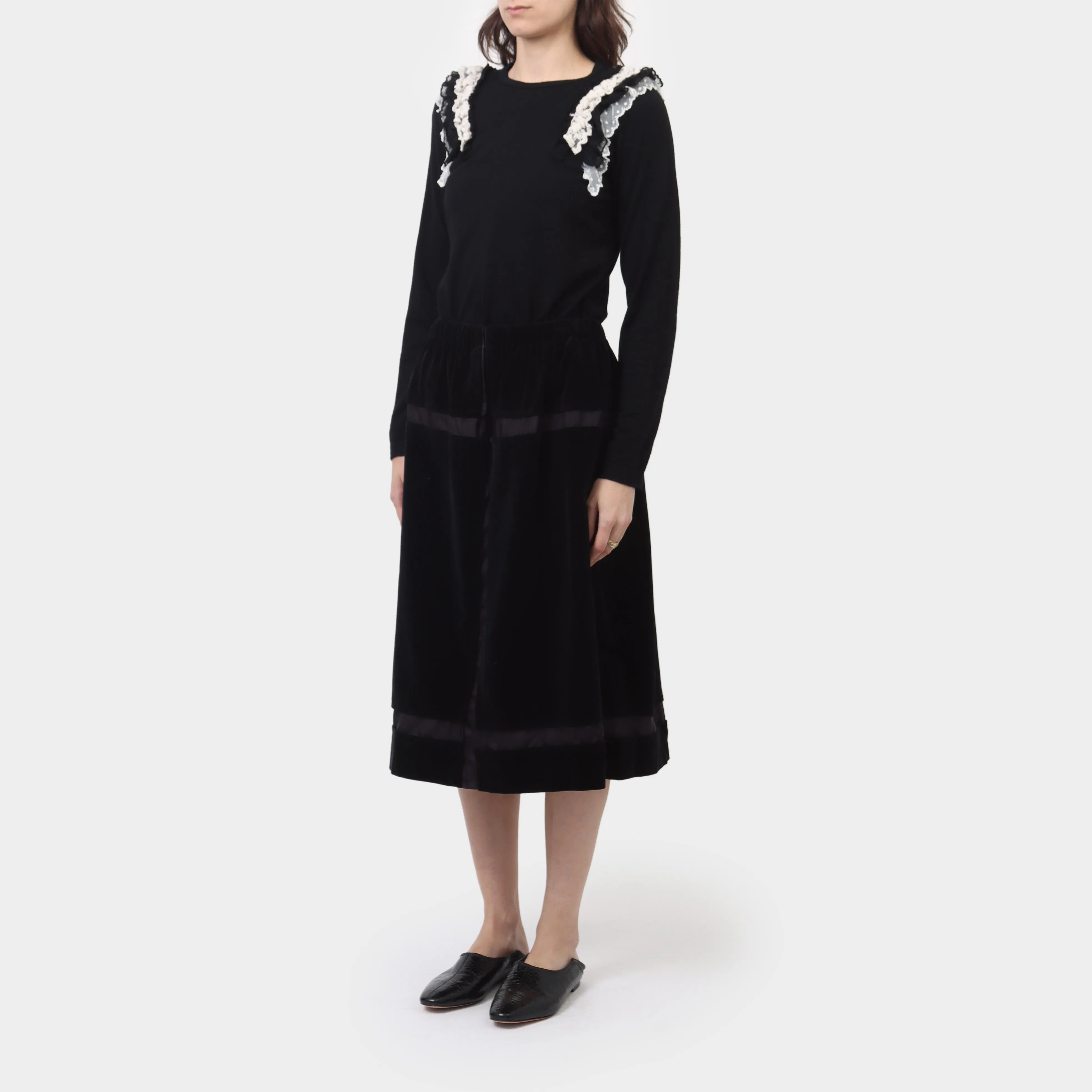 Comme des Garcons Robe de Chambre Panelled Velvet Skirt