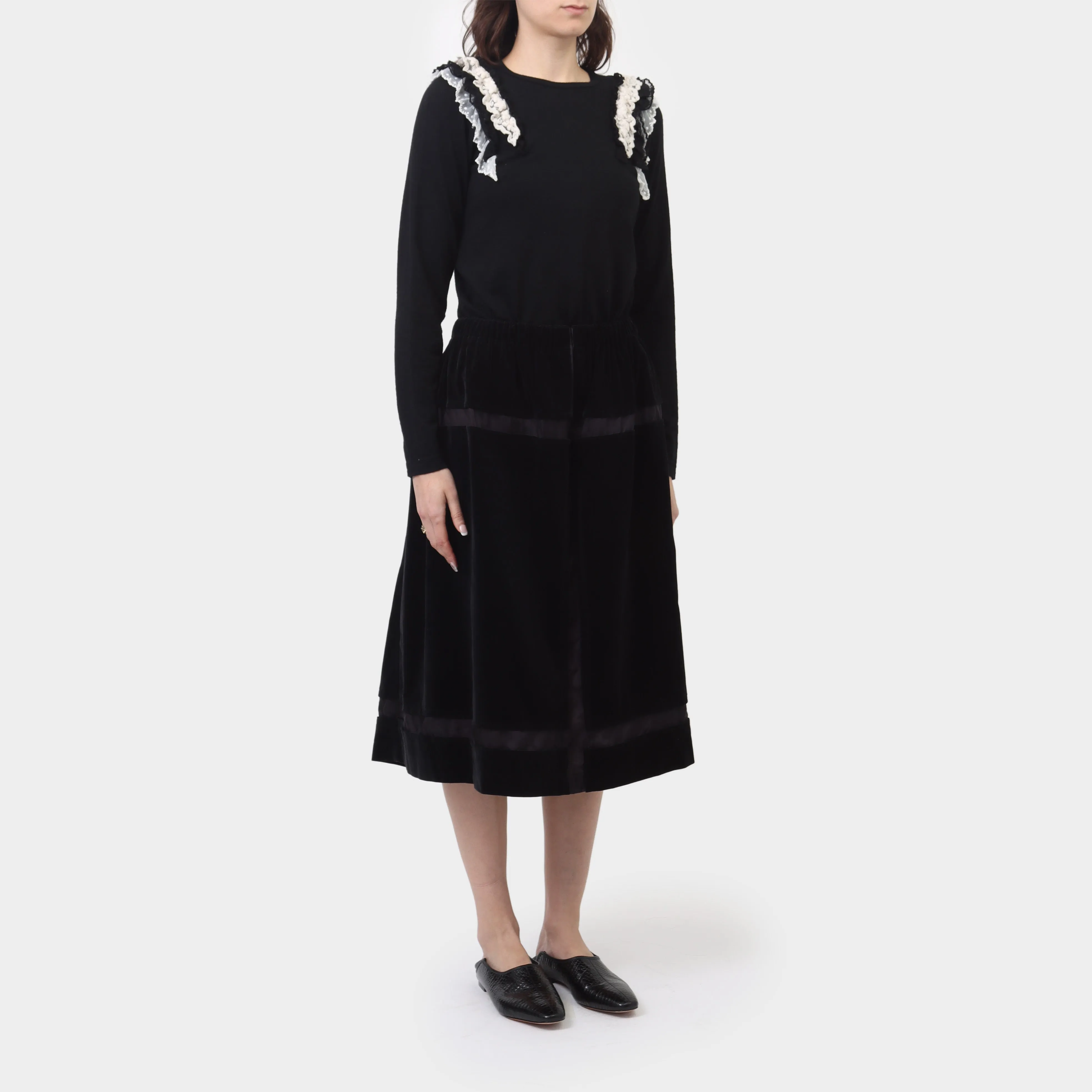 Comme des Garcons Robe de Chambre Panelled Velvet Skirt