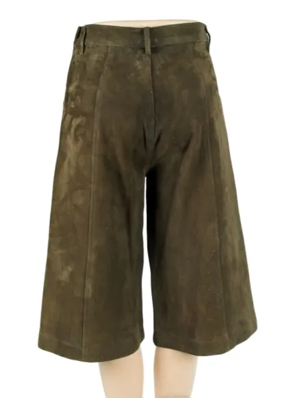 FRAME Suede High-Rise Culottes Pants