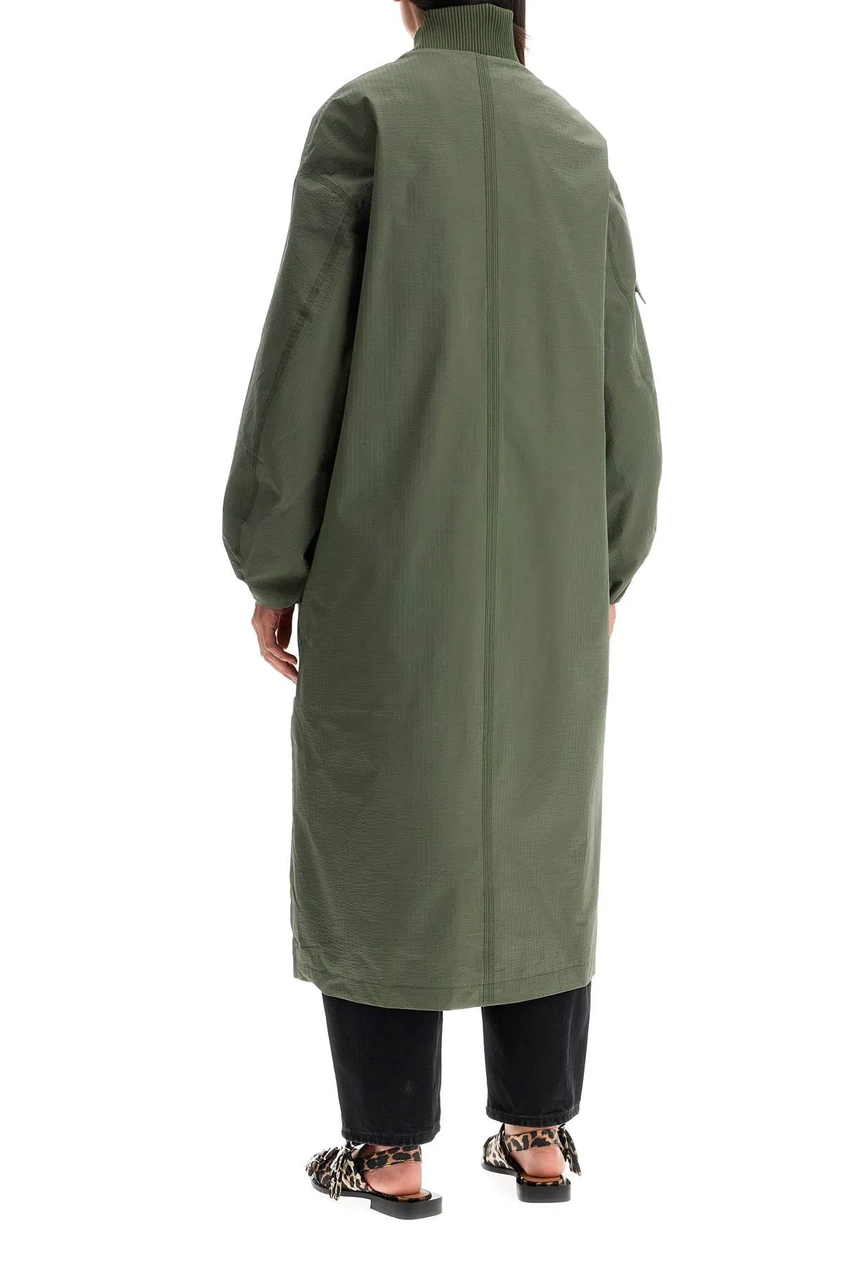 GANNI Wide-Cut Long Trench Jacket for Women