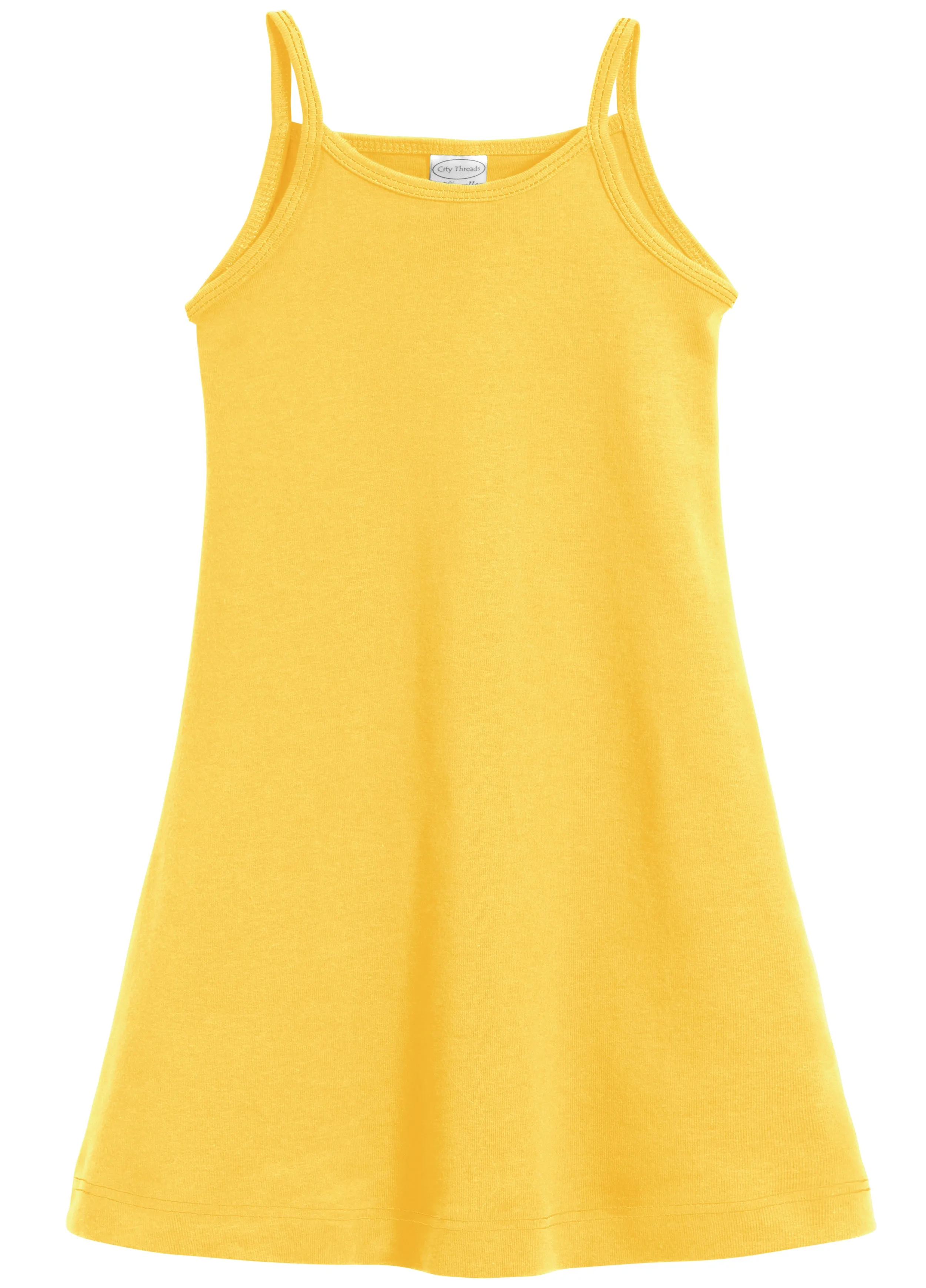 Girls Soft Cotton Camisole Dress  | Yellow