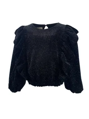Girl's Velvet Top with glitter motifs-FLEX
