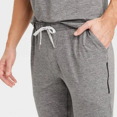 New - Men's Soft Stretch Joggers - All In Motion Heathered Black XXL