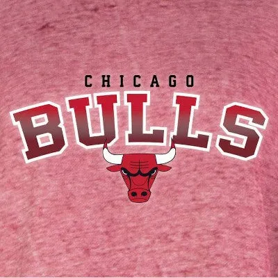 New - NBA Chicago Bulls Women's Ombre Arch Burnout Crew Neck Fleece Sweatshirt, M