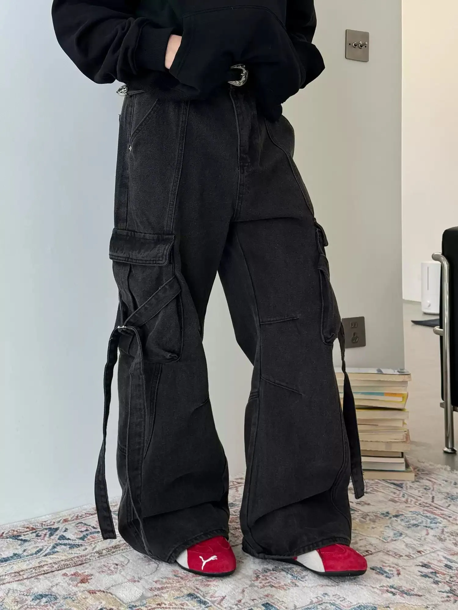 Nine Heavy Multi-Pocket Strap Cargo Pants