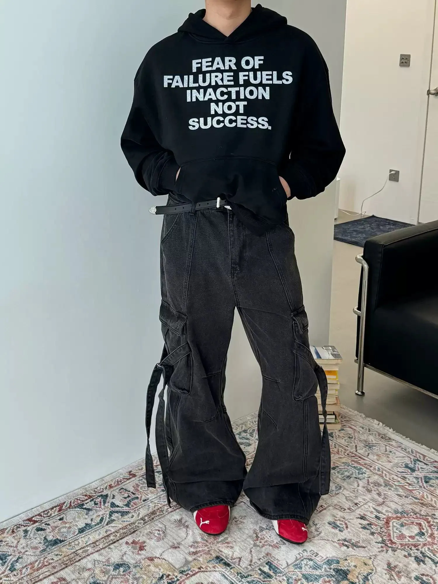 Nine Heavy Multi-Pocket Strap Cargo Pants