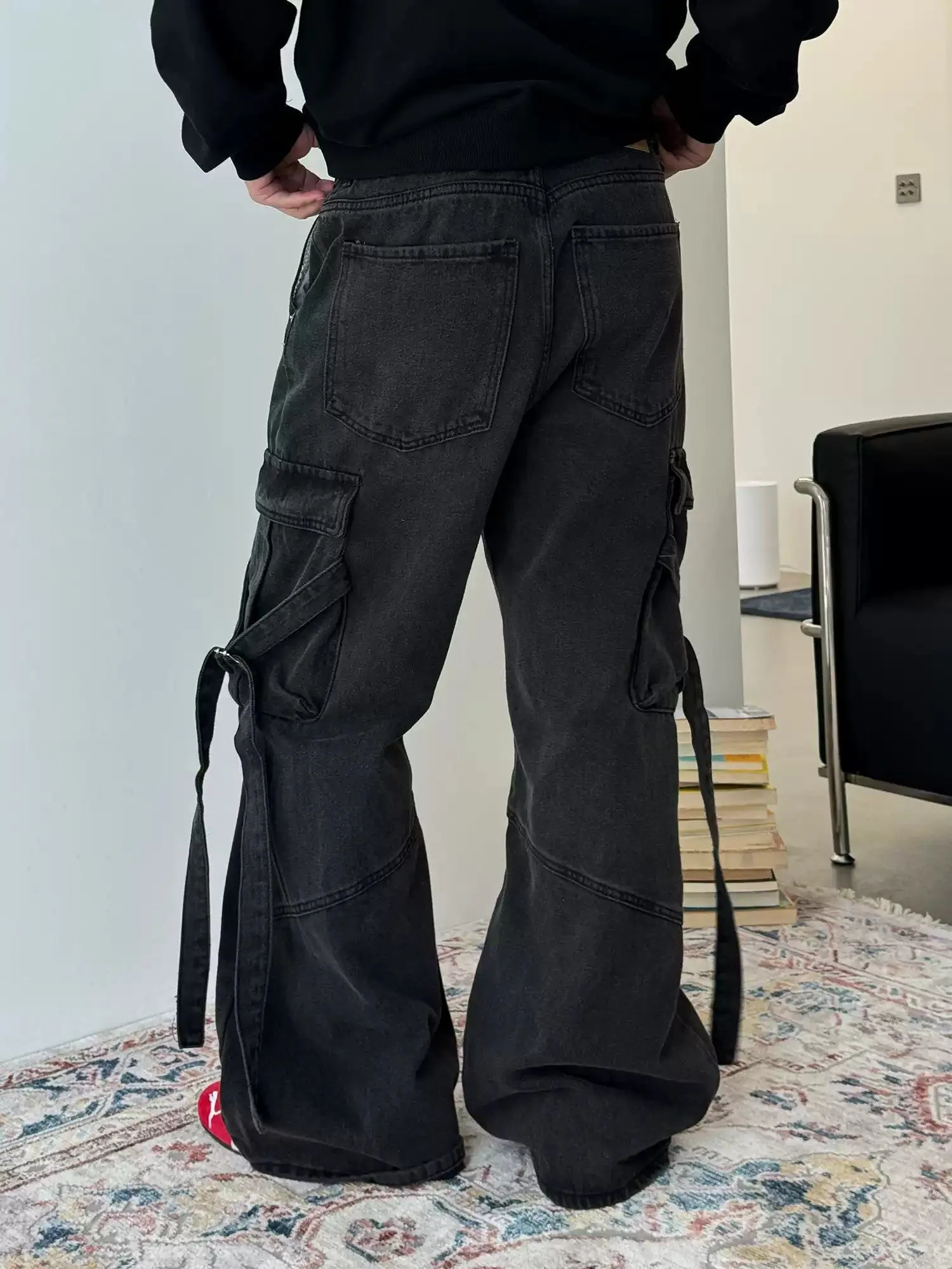 Nine Heavy Multi-Pocket Strap Cargo Pants