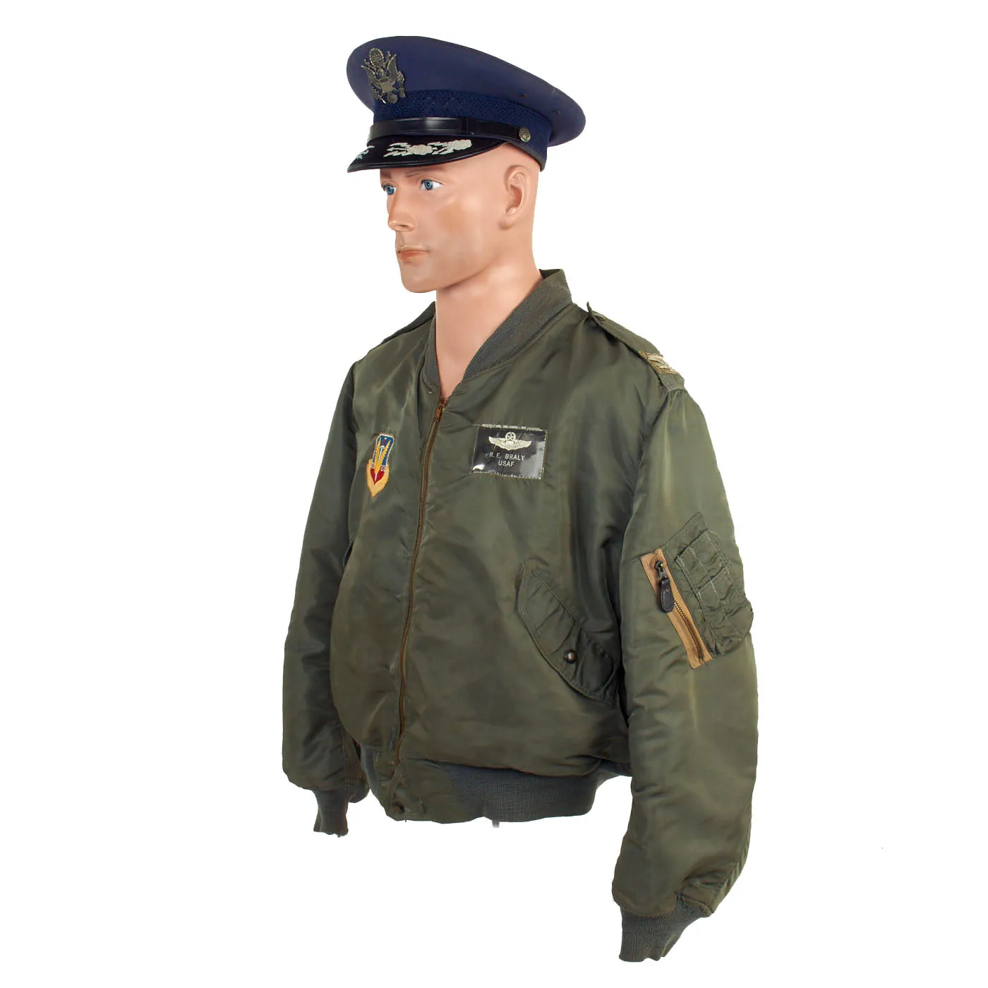 Original U.S. Vietnam War Era USAF L2-B Flight Jacket Grouping Belonging to Colonel Roy E. Braly - WWII B-24 Pilot Shot Down Over Holland and Became POW