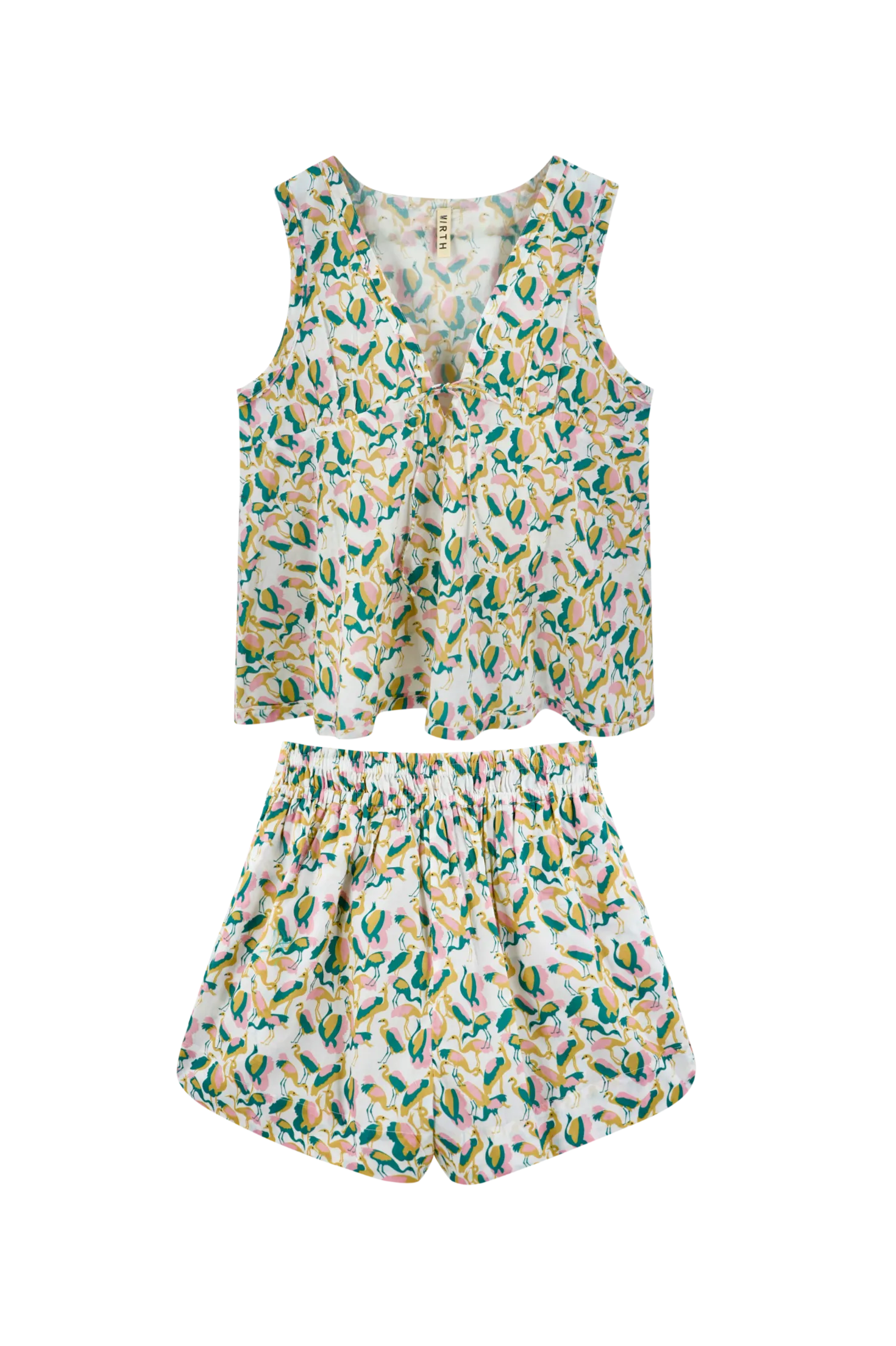 Pajama Short & Camisole Set in Garden Bird