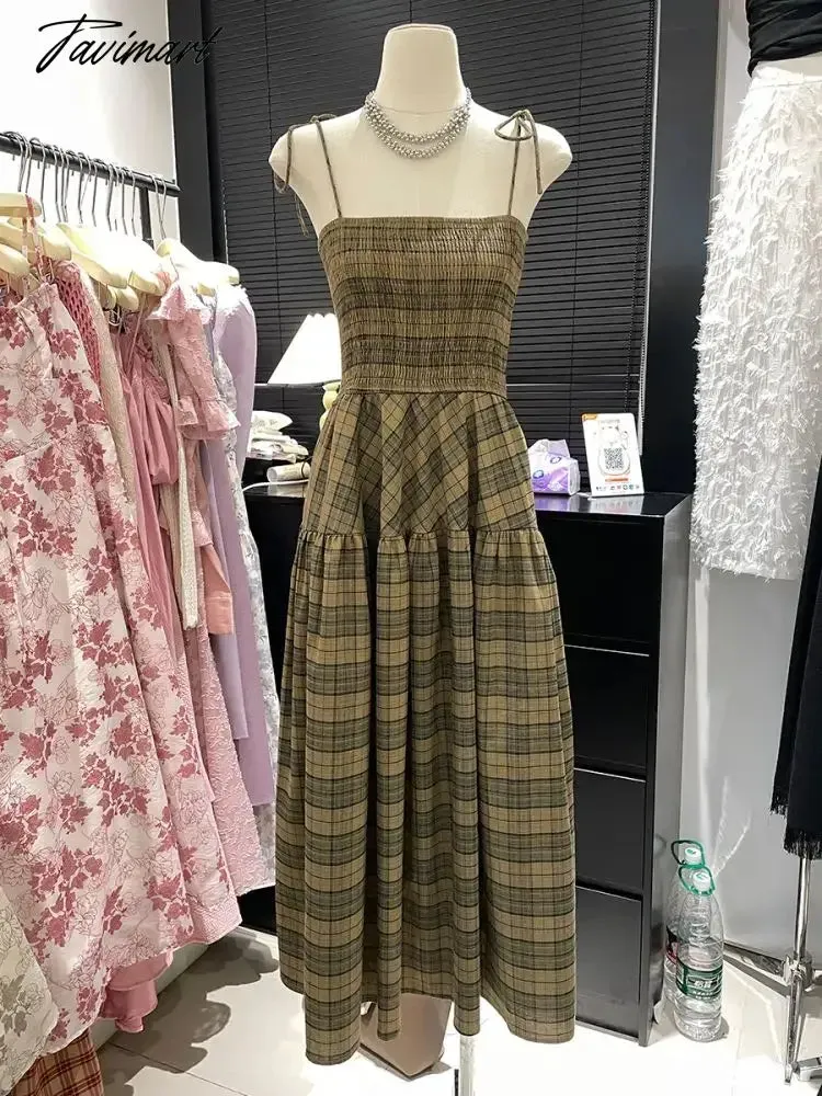 TAVIMART  -  Elegant Vestidos Outfits Women Spaghetti Strap Sexy Slim Lady Ankle Fashion Classic Length Maxi Dresses New