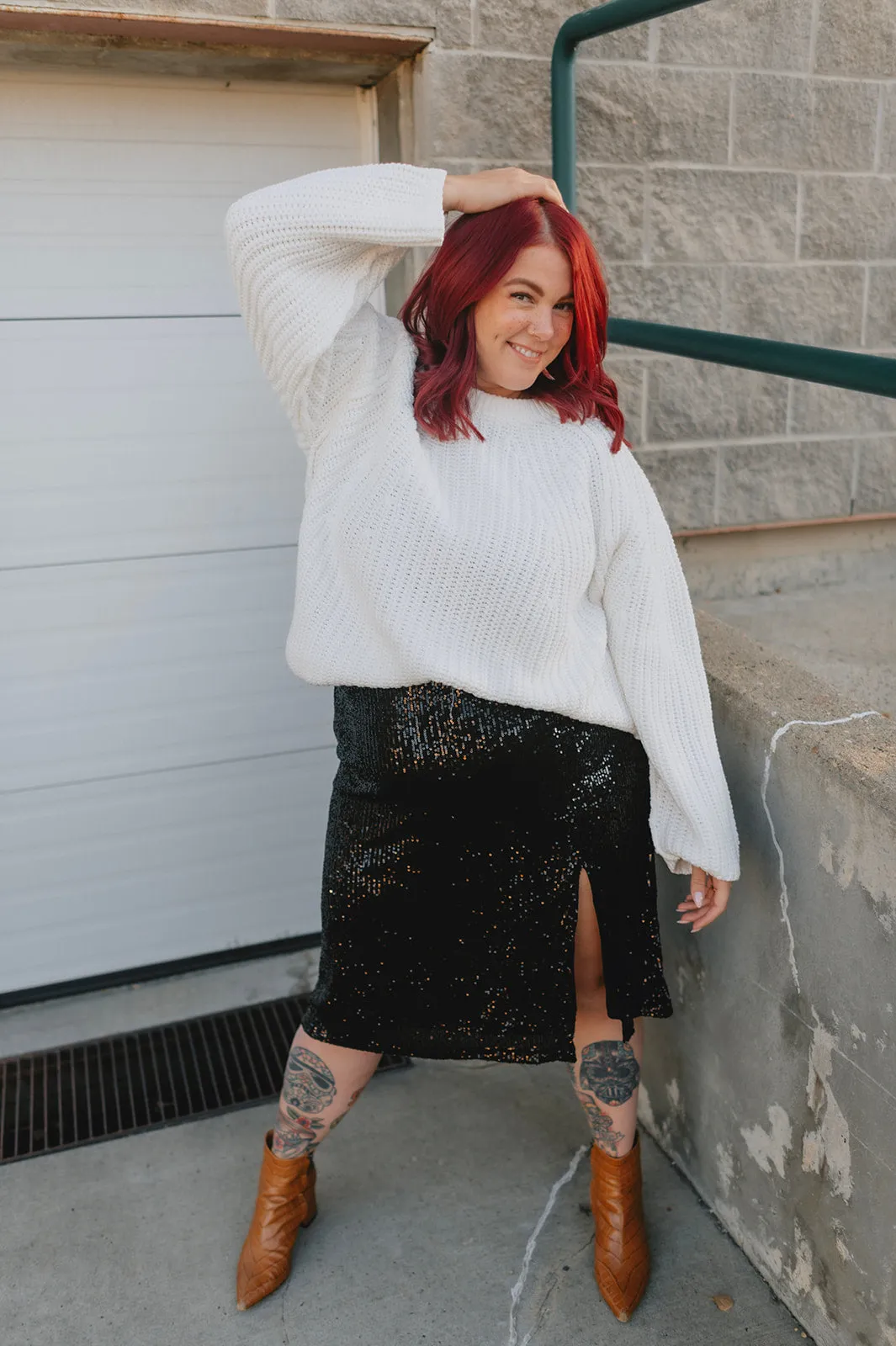 The Onyx Sequin Skirt - PLUS
