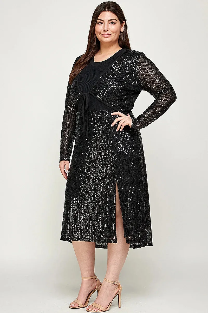 The Onyx Sequin Skirt - PLUS