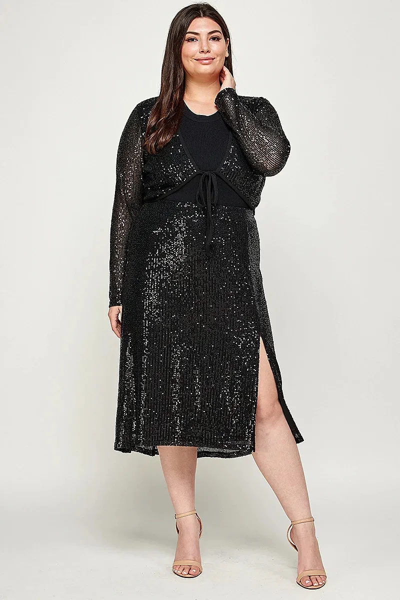 The Onyx Sequin Skirt - PLUS