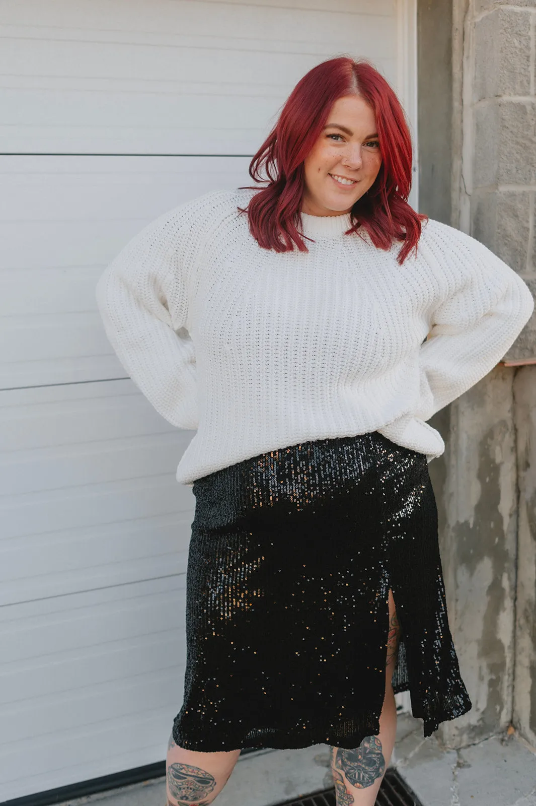 The Onyx Sequin Skirt - PLUS