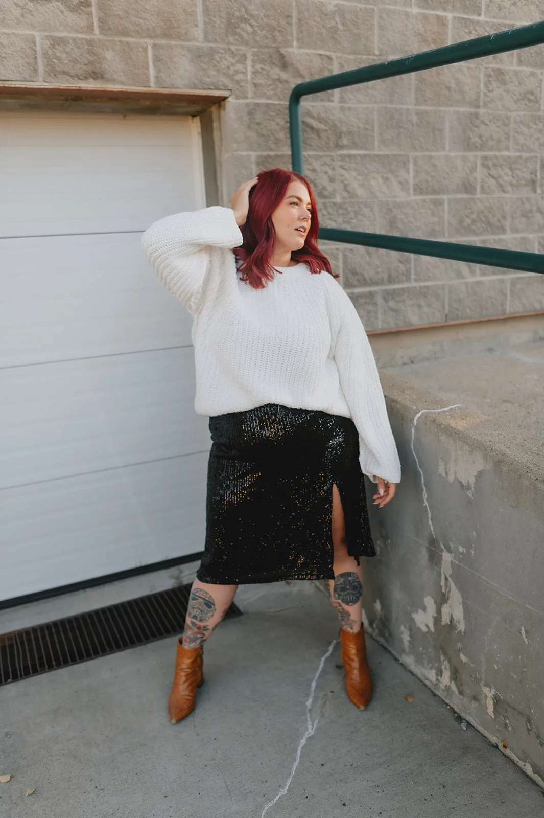 The Onyx Sequin Skirt - PLUS