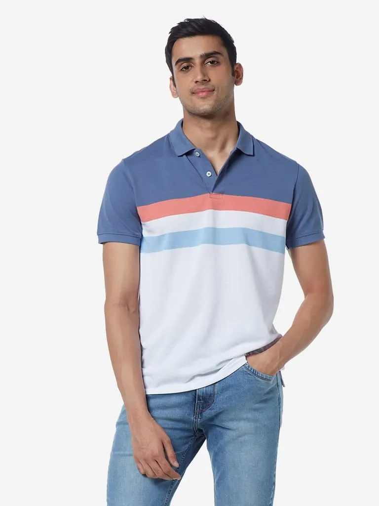 WES Casuals Multi-hued Slim-Fit Polo T-Shirt