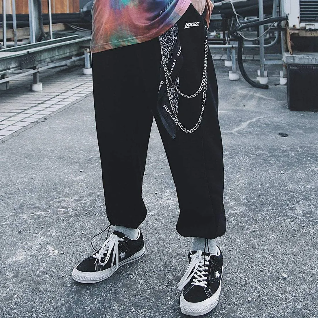 WLS Chains Belt Loose Pants